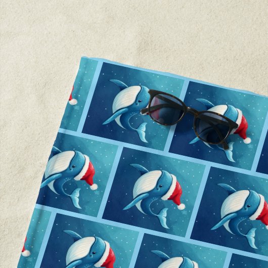 Frohe Weihnachten, Niedliche Weihnachtsmannmütze W Strandtuch (Beispiel)