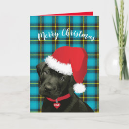 Frohe Weihnachten Niedliche Welpe Weihnachtsmannmü