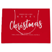 Frohe Weihnachten Niedliche Whimsical Red Snowflak Große Geschenktüte (Vorderseite)