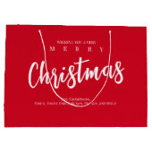 Frohe Weihnachten Niedliche Whimsical Red Snowflak Große Geschenktüte (Rückseite)