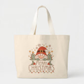 Frohe Weihnachten Niedliche Whimsical Weihnachten Jumbo Stoffbeutel (Vorne)