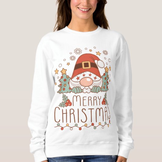 Frohe Weihnachten Niedliche Whimsical Weihnachten Sweatshirt (Vorderseite)