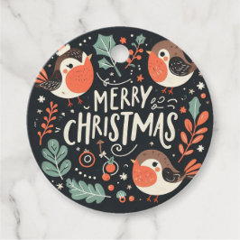 Frohe Weihnachten Niedlichen Füchse und Kaninchen Geschenkanhänger