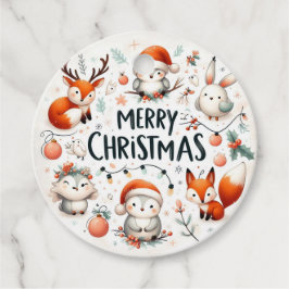 Frohe Weihnachten Niedlichen Füchse und Kaninchen  Geschenkanhänger