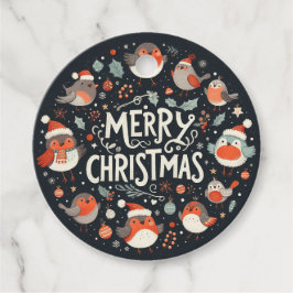 Frohe Weihnachten Niedlichen Füchse und Kaninchen Geschenkanhänger