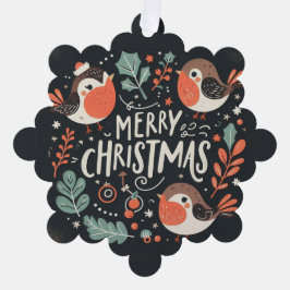 Frohe Weihnachten Niedlichen Füchse und Kaninchen  Ornament Karte