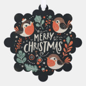 Frohe Weihnachten Niedlichen Füchse und Kaninchen  Ornament Karte (Rückseite)