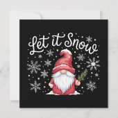 Frohe Weihnachten Niedlichen Gnome Let It Snow Win (Vorderseite)