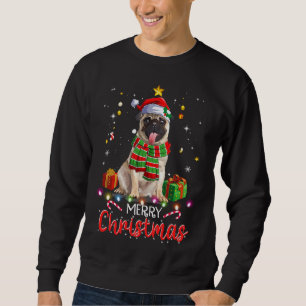 Frohe Weihnachten Niedlichen Mops Weihnachtsmannmü Sweatshirt