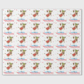 Frohe Weihnachten Niedlichen Urlaub Rentier Person Geschenkpapier (Flach)