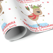Frohe Weihnachten Niedlichen Urlaub Rentier Person Geschenkpapier (Rolleneckpunkt)