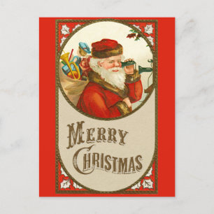 Frohe Weihnachten Niedlichen Vintagen Weihnachtsma Postkarte