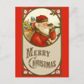 Frohe Weihnachten Niedlichen Vintagen Weihnachtsma Postkarte (Vorderseite)