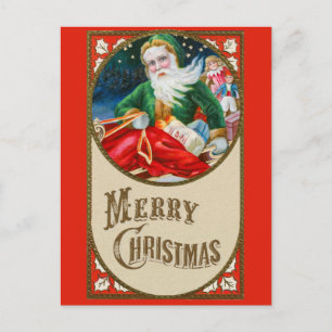 Frohe Weihnachten Niedlichen Vintagen Weihnachtsma Postkarte