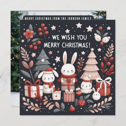 Frohe Weihnachten niedlichen Weihnachtsbunnies (Vorne/Hinten)