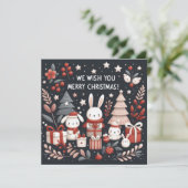 Frohe Weihnachten niedlichen Weihnachtsbunnies (Stehend Vorderseite)