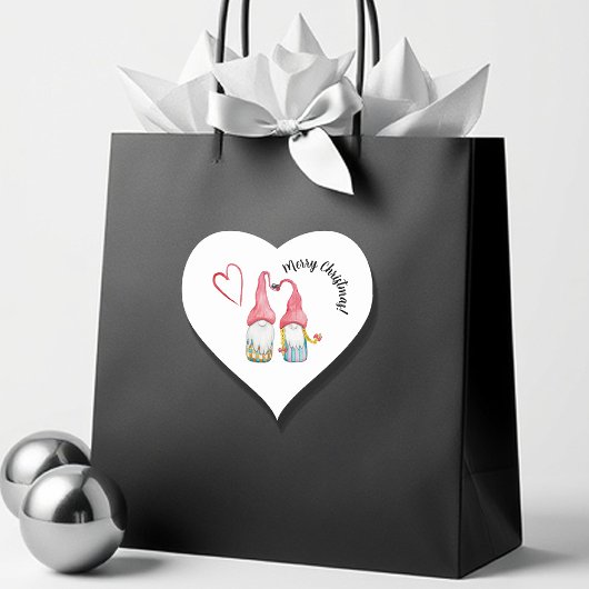 Frohe Weihnachten Niedlichen Wintergärten in Liebe Herz-Aufkleber