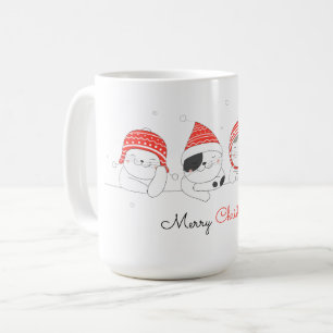 Frohe Weihnachten Niedlichen Zeichn Cats Kaffee Ta Kaffeetasse