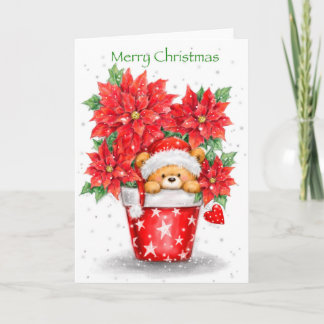 Frohe Weihnachten, Niedlicher Bären Pop Von Poinse Karte