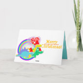 Frohe Weihnachten Niedlicher Cartoon Dinosaur Snow (Rückseite)
