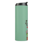 Frohe Weihnachten niedlicher Cartoon Rentierschnee Thermosbecher (Nach links gedreht)