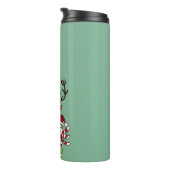 Frohe Weihnachten niedlicher Cartoon Rentierschnee Thermosbecher (Nach rechts gedreht)