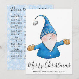 Frohe Weihnachten Niedlicher Gnome in Blue 2025 Ka