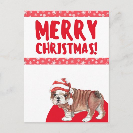 Frohe Weihnachten Niedlicher Hund Postkarte (Vorderseite)