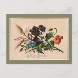 Frohe Weihnachten Niedlicher Hund Vintage Reproduk