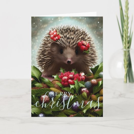 Frohe Weihnachten Niedlicher Igel (Vorderseite)