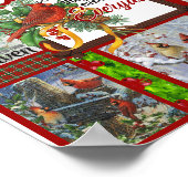 Frohe Weihnachten Niedlicher Kardinal Bird Lovers Poster (Ecke)