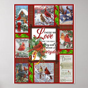 Frohe Weihnachten Niedlicher Kardinal Bird Lovers  Poster