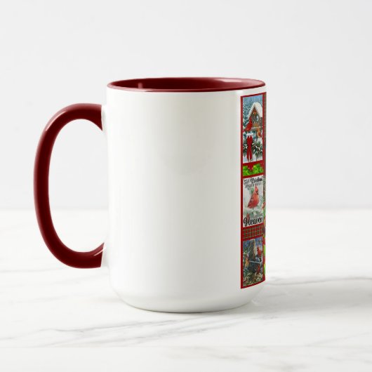 Frohe Weihnachten Niedlicher Kardinal Bird Lovers Tasse (Links)