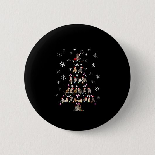 Frohe Weihnachten | Niedlicher Katzenweihbaum Button (Vorderseite)