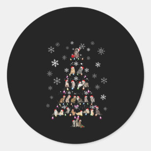 Frohe Weihnachten Niedlicher Katzenweihbaum Runder Aufkleber