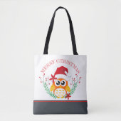 Frohe Weihnachten Niedlicher Owl Kraath Tasche (Vorderseite)