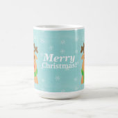 Frohe Weihnachten - Niedlicher Rentier mit Roter N Kaffeetasse (Mittel)