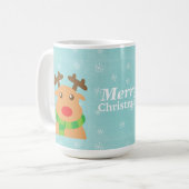 Frohe Weihnachten - Niedlicher Rentier mit Roter N Kaffeetasse (Vorderseite Links)