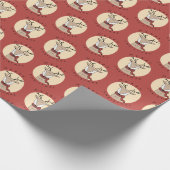 Frohe Weihnachten Niedlicher Rentier mit Scarf Geschenkpapier (Ecke)
