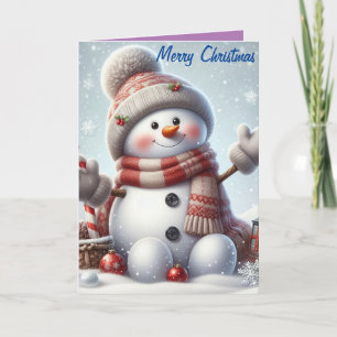 Frohe Weihnachten Niedlicher Schneemann4 Karte