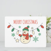 Frohe Weihnachten, Niedlicher Schneemann, Weihnach (Stehend Vorderseite)