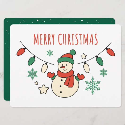 Frohe Weihnachten, Niedlicher Schneemann, Weihnach (Vorne/Hinten)