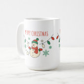 Frohe Weihnachten, Niedlicher Schneemann, Weihnach Kaffeetasse (Vorderseite Links)