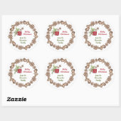 Frohe Weihnachten Niedlicher skandinavischer Winte Runder Aufkleber (Blatt)