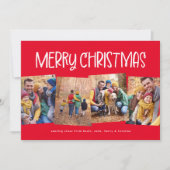 Frohe Weihnachten niedlicher Spaß vier Foto rot (Vorderseite)