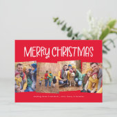 Frohe Weihnachten niedlicher Spaß vier Foto rot (Stehend Vorderseite)
