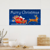 Frohe Weihnachten Niedlicher Weihnachtsmann-Cartoo Poster (Küche)