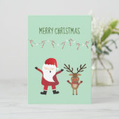 Frohe Weihnachten Niedlicher Weihnachtsmann Reinde (Stehend Vorderseite)