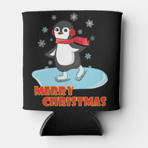 Frohe Weihnachten Niedlicher Winterpinguin Dosenkühler