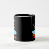 Frohe Weihnachten Niedlicher Winterpinguin Zweifarbige Tasse (Mittel)